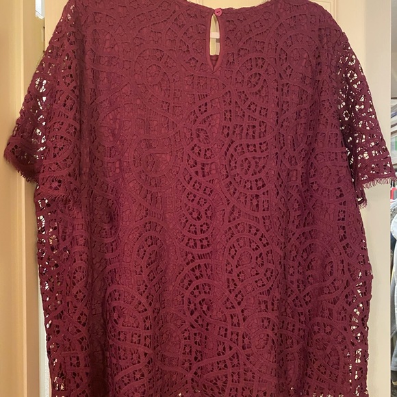 🍷Wine color 🍷 Lace eyelet Ladies Blouse NWT - Picture 8 of 13